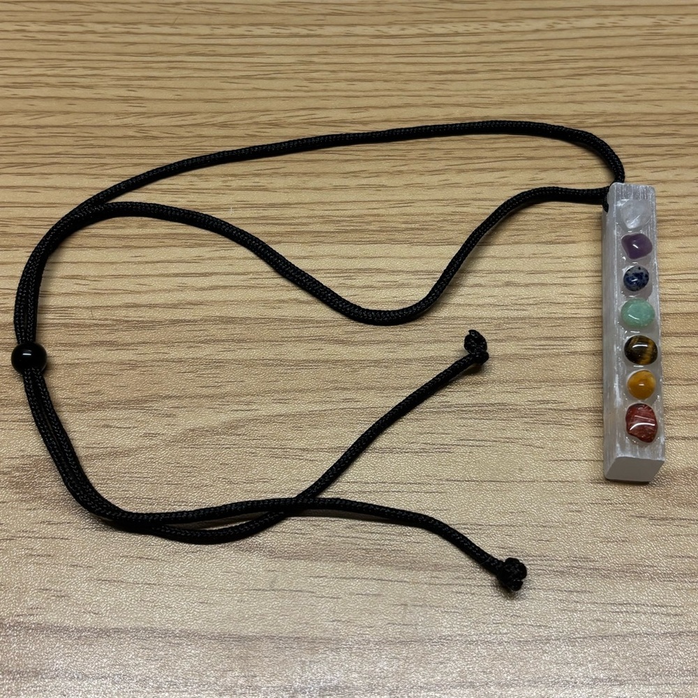 Chakra Stone Selenite Pendant Necklace